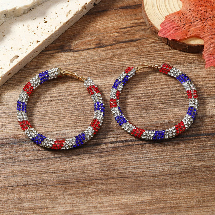 Women's nan Statement Hoops with Pavé Crystals and Lightweight Hollow Body Design Kalsten