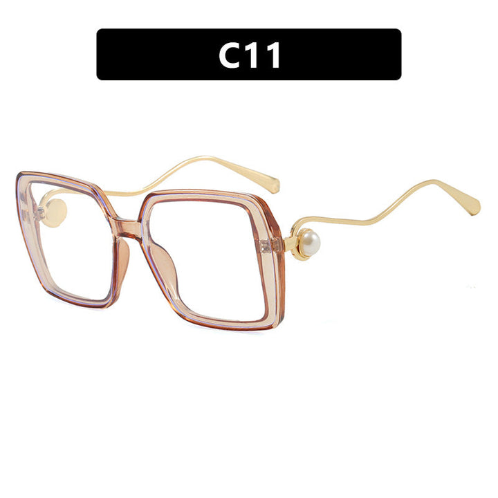 Women's fashionable square glasses with elegant metal frame and unique accents Kalsten