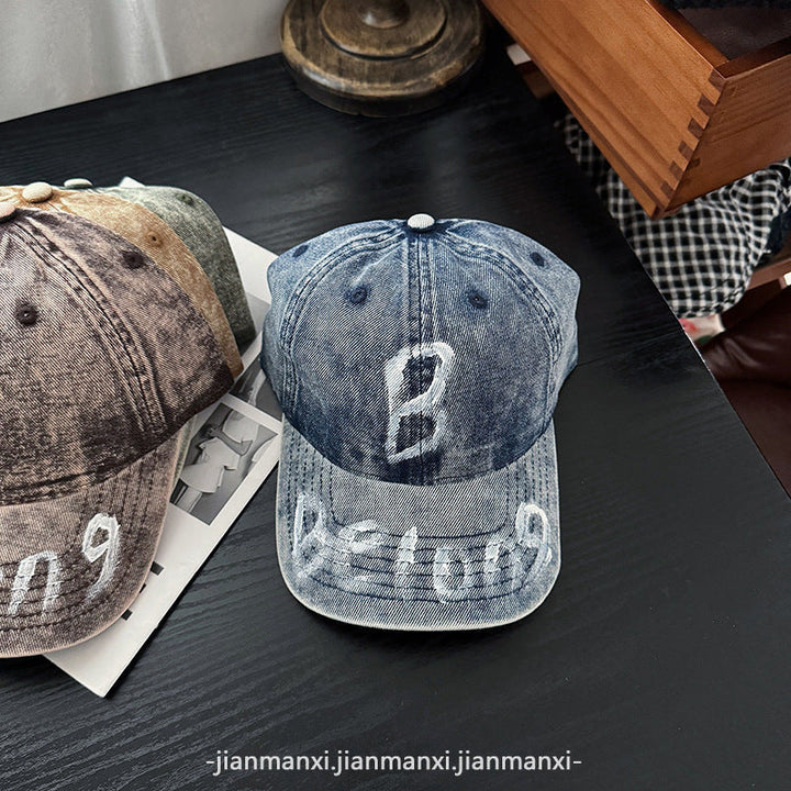 Women's Distressed Denim Adjustable Baseball Cap Kalsten
