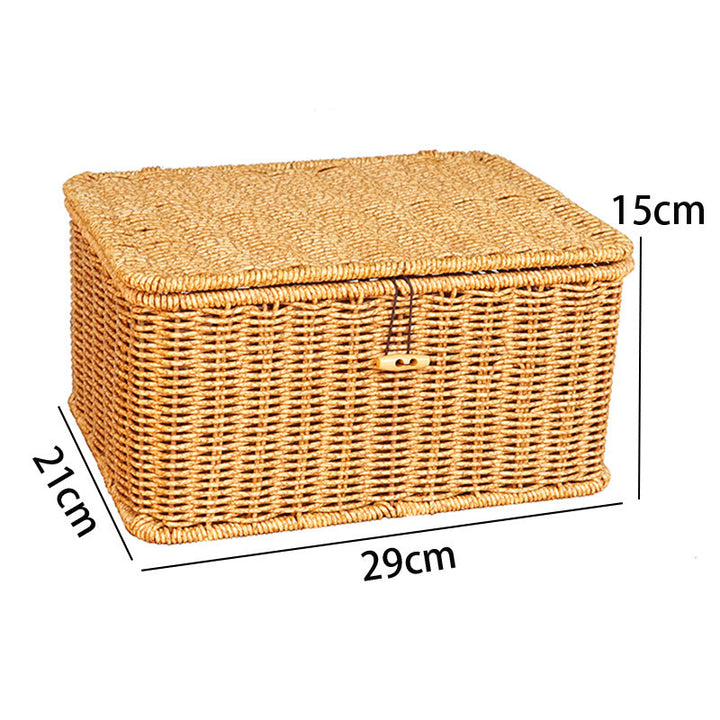 Women Large Storage Basket with Lid Kalsten