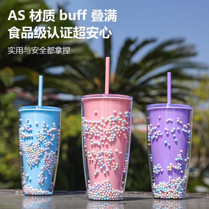 Unisex Drinking Cup with stylish filling material and flexible straw Kalsten