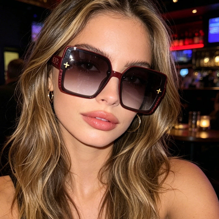 Women's fashionable square sunglasses with embellished frame Kalsten