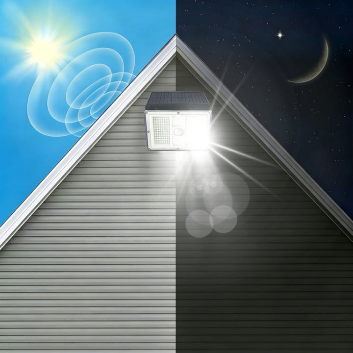 High-Output Solar Motion-Sensor LED Security Wall Light With Adjustable Solar Panel And Wide-Angle Floodbeam Kalsten