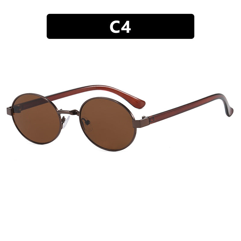 Women's round glasses with elegant metal frame and adjustable nose pads Kalsten