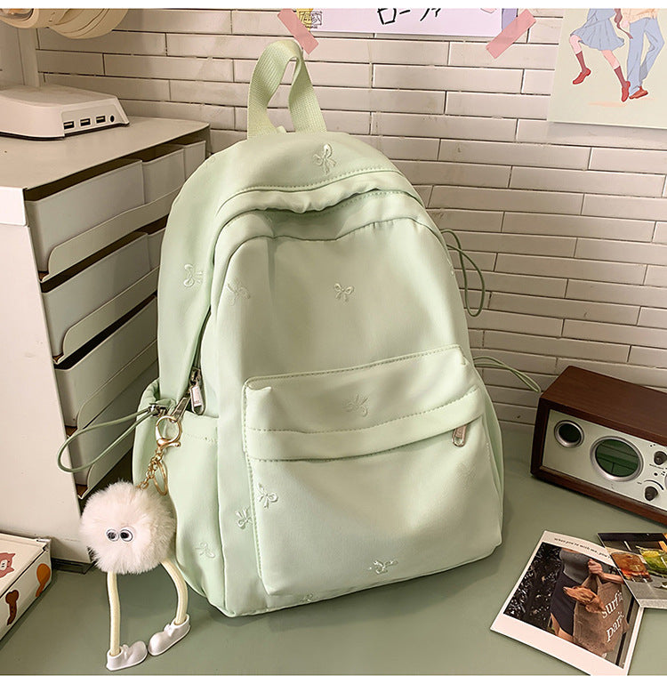 Embroidered Floral Pattern School Backpack