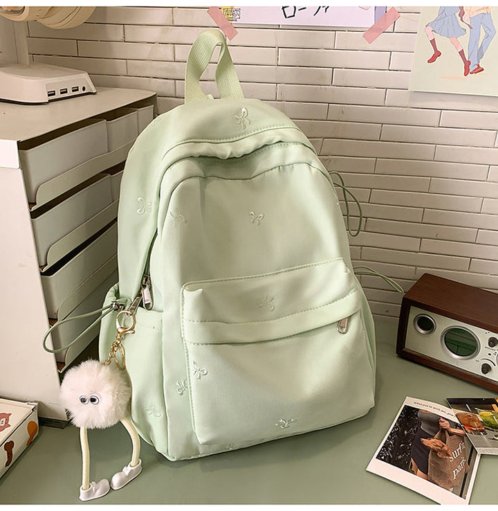 Embroidered Floral Pattern School Backpack