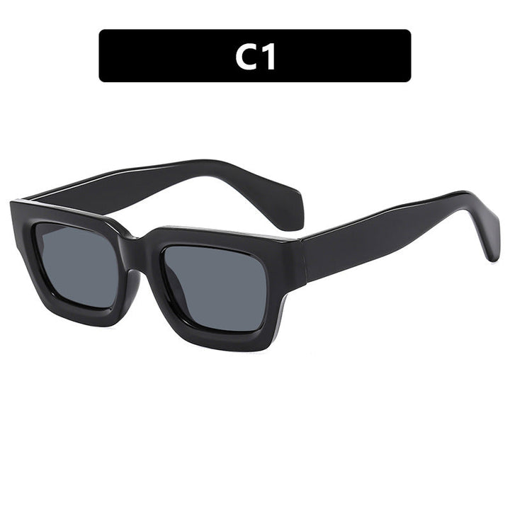 Ladies fashionable rectangular sunglasses with wide frame and protective UV filter Kalsten