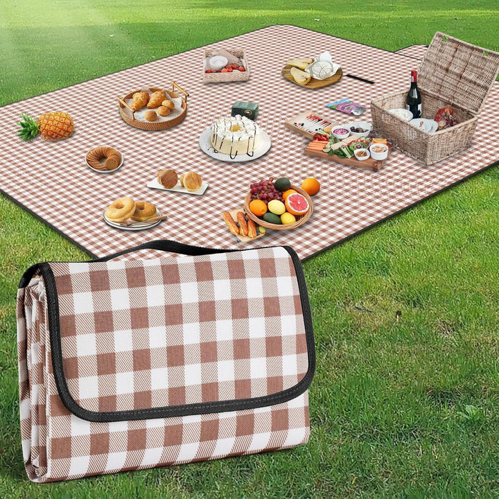 Women Folding Picnic Blanket with Carrying Bag Kalsten