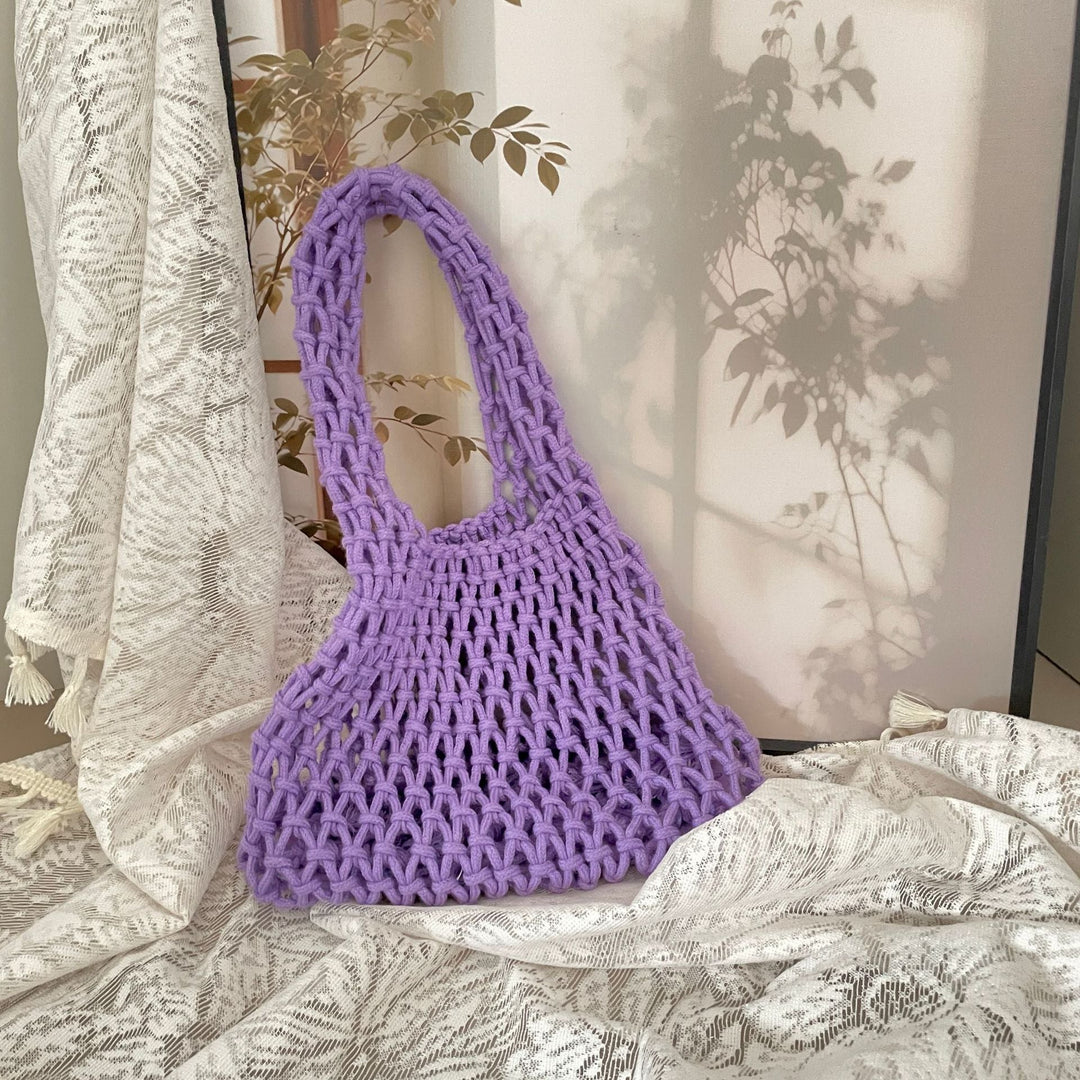Hand-knotted tote bag in modern design Kalsten