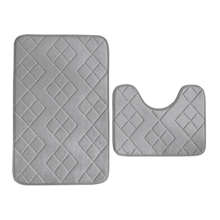 Luxurious Quilted Memory Foam Bath Mat Set Kalsten