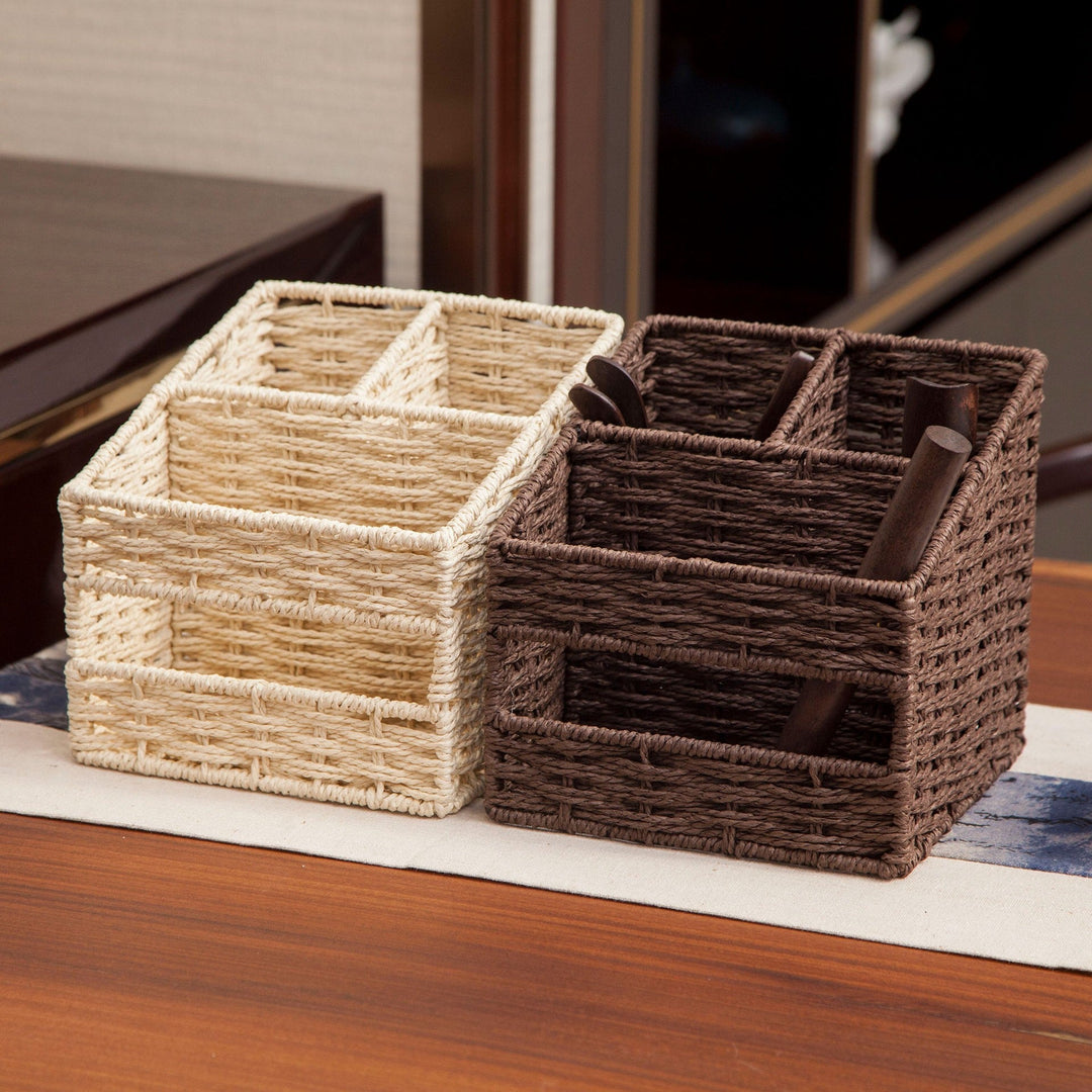 Ladies Storage Basket in Natural Woven Look Kalsten