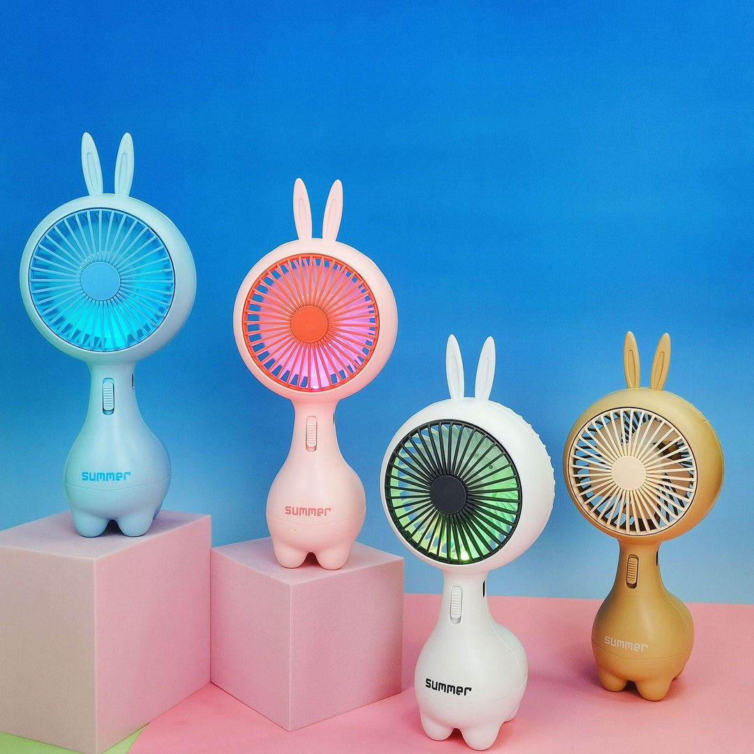 Cute Bunny-Themed Portable Handheld Fan Kalsten