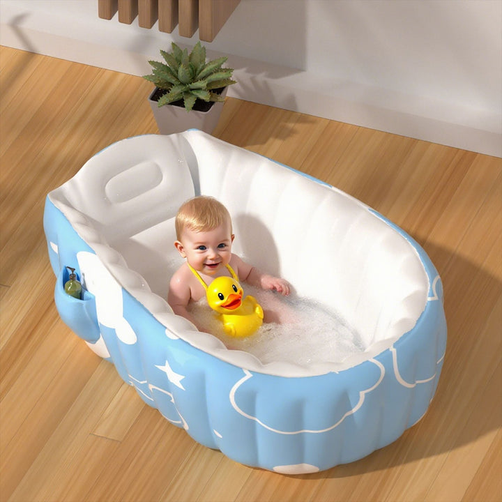 Unisex Inflatable Comfort Bathtub with Side Shelves Kalsten