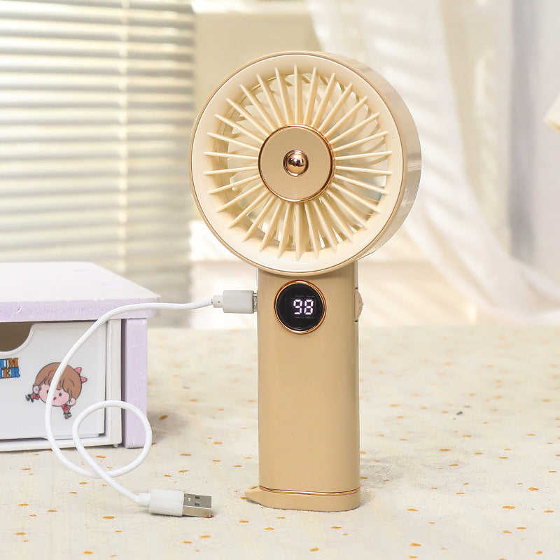 Cooling handheld rechargeable mini fan with touch speed display and detachable desktop stand Kalsten