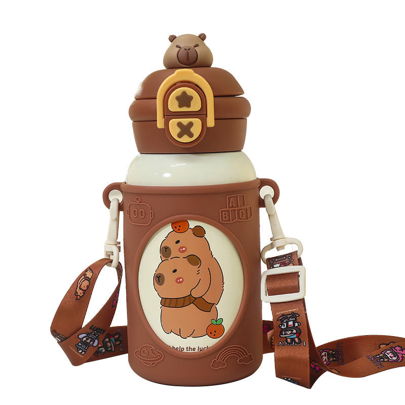 Women's insulated children's water bottle with ergonomic carrying system and fun animal design Kalsten
