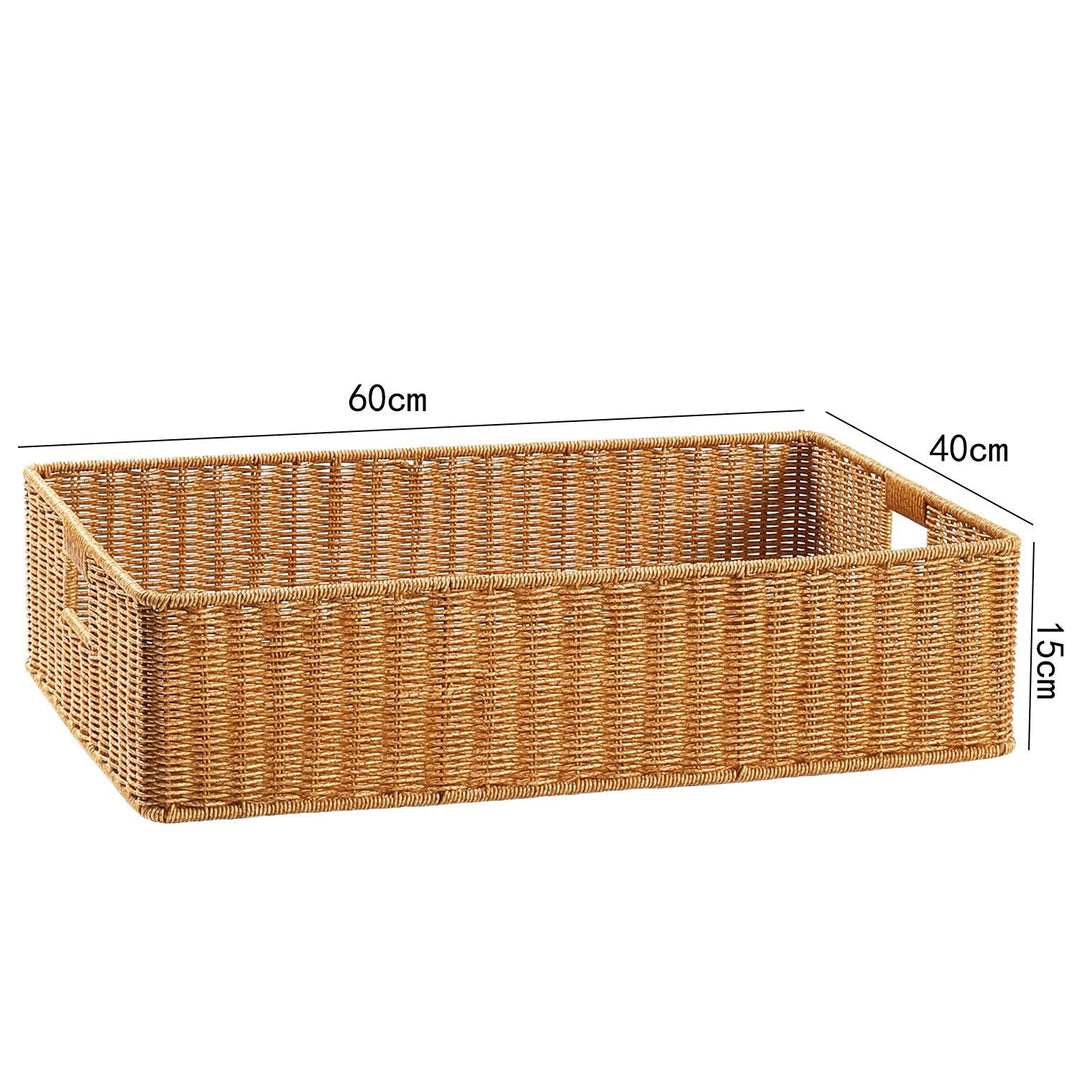 Handwoven Rectangular Storage Basket with Cut-Out Handles Kalsten