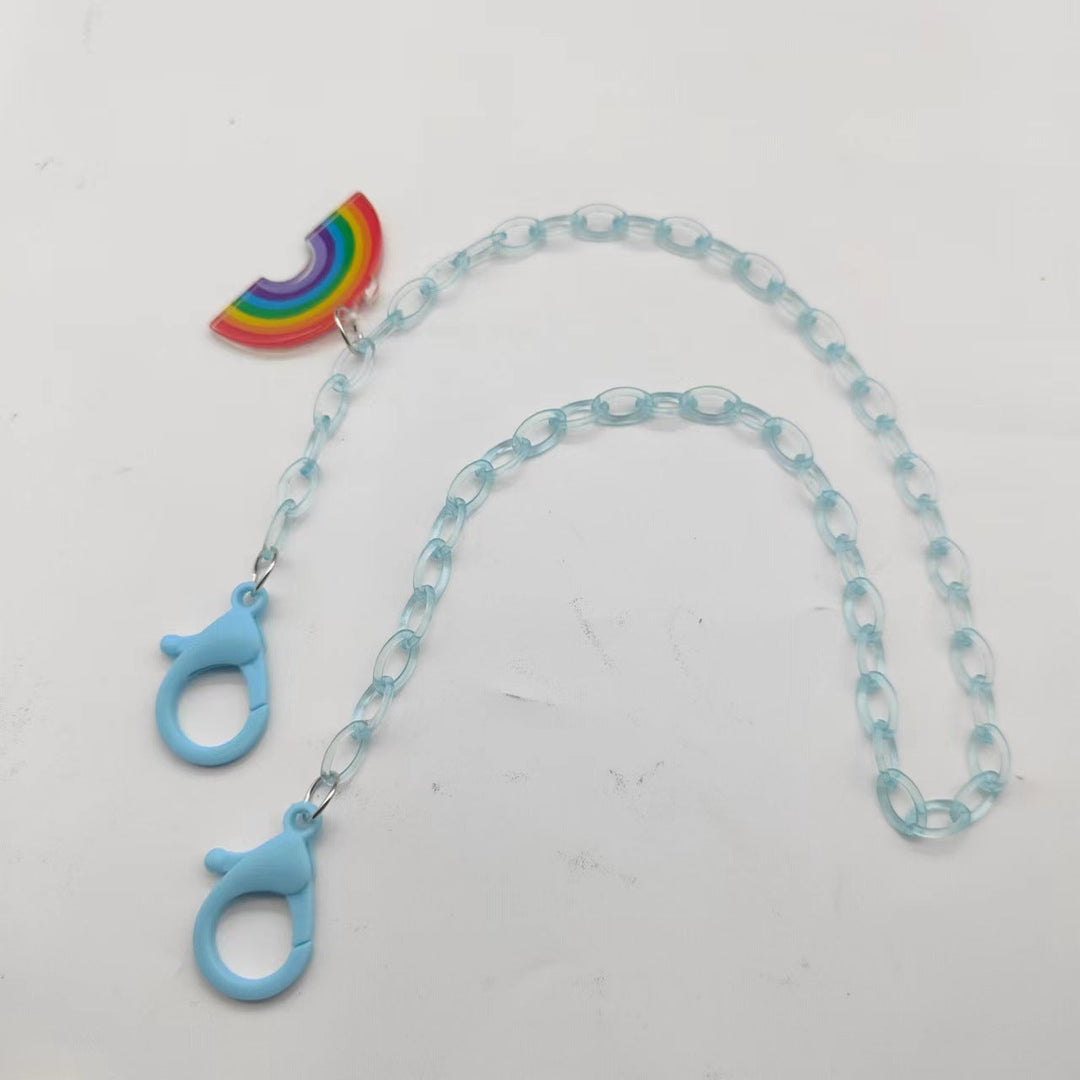 Glasses strap made of transparent resin with rainbow pendant Kalsten
