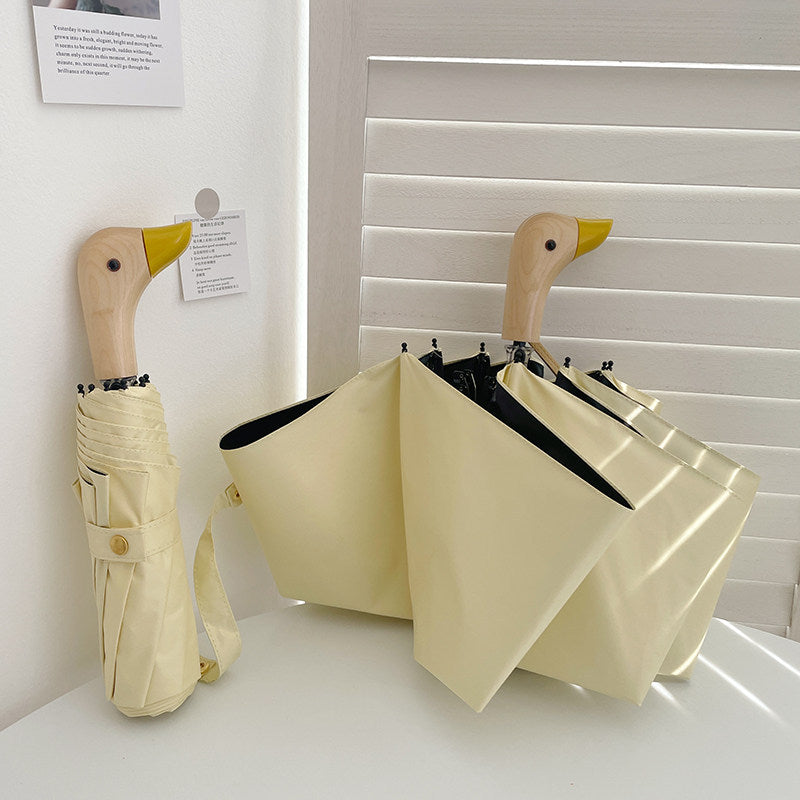 Women's Folding Umbrella with Unique Duck Handle Kalsten