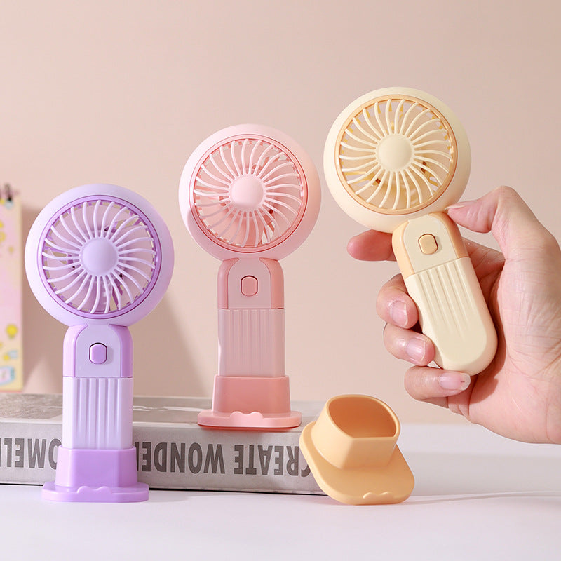 Ladies Portable Hand Fan with Flexible Stand Base Kalsten