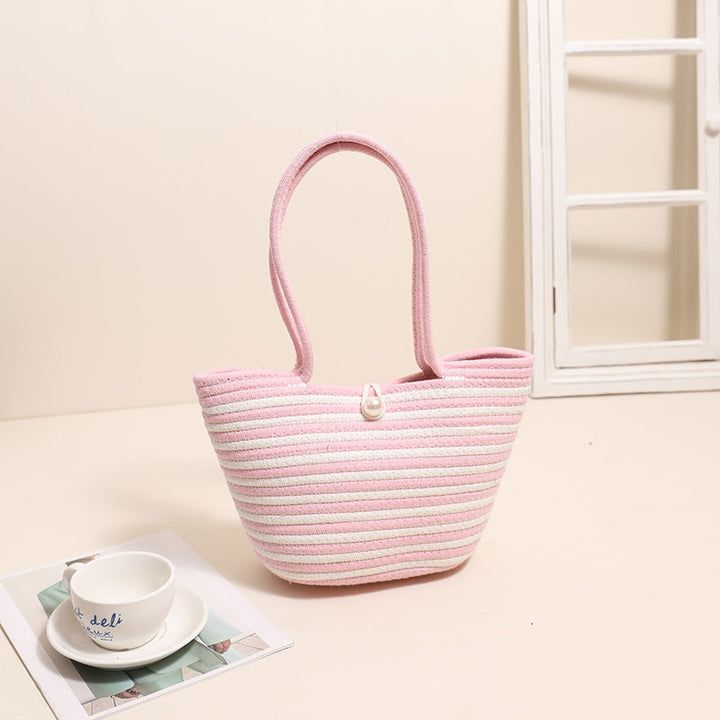 Trendy Basket Bag with Stylish Striped Pattern Kalsten