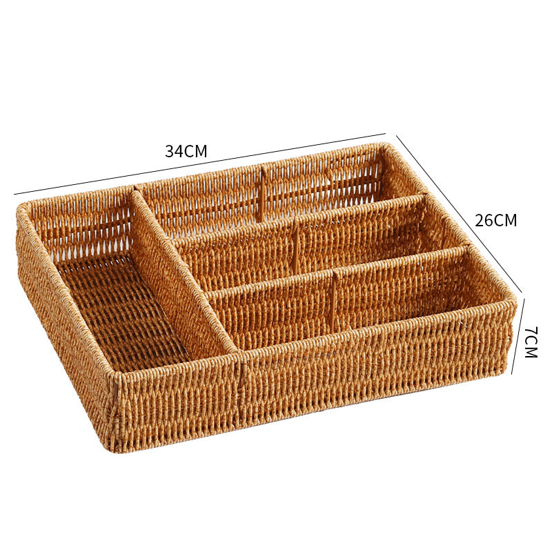 Unisex Handwoven Storage Basket with Multiple Compartments Kalsten