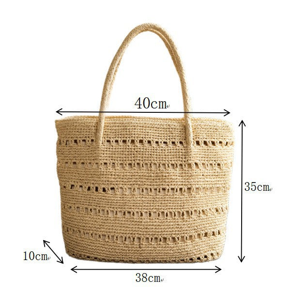 Handcrafted beach bag with open woven pattern Kalsten