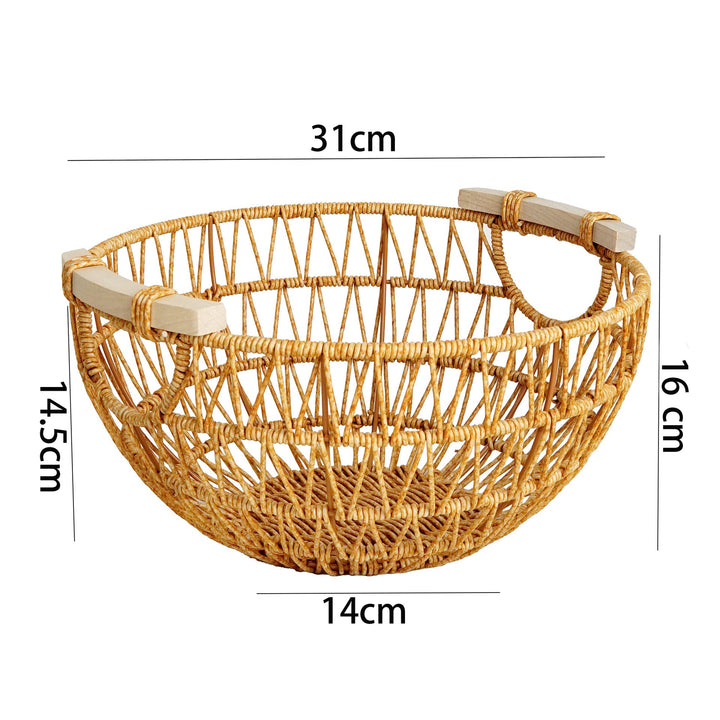 Ladies Decorative Storage Basket with Wooden Handles Kalsten