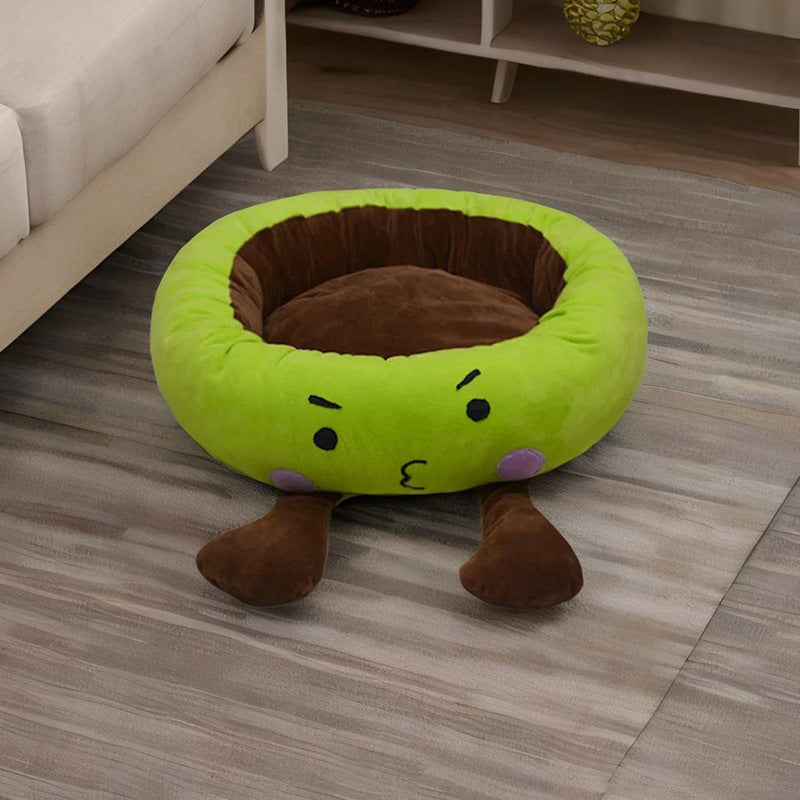 Cute Animal-Themed Plush Dog Bed