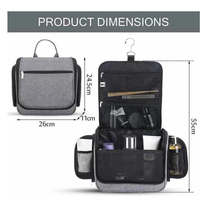 Elegant cosmetic bag with hanging hook and versatile compartments Kalsten