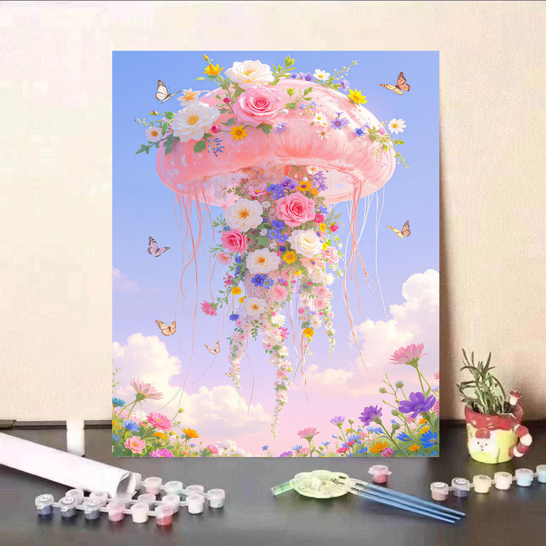 Floral Jellyfish Canvas Print Kalsten