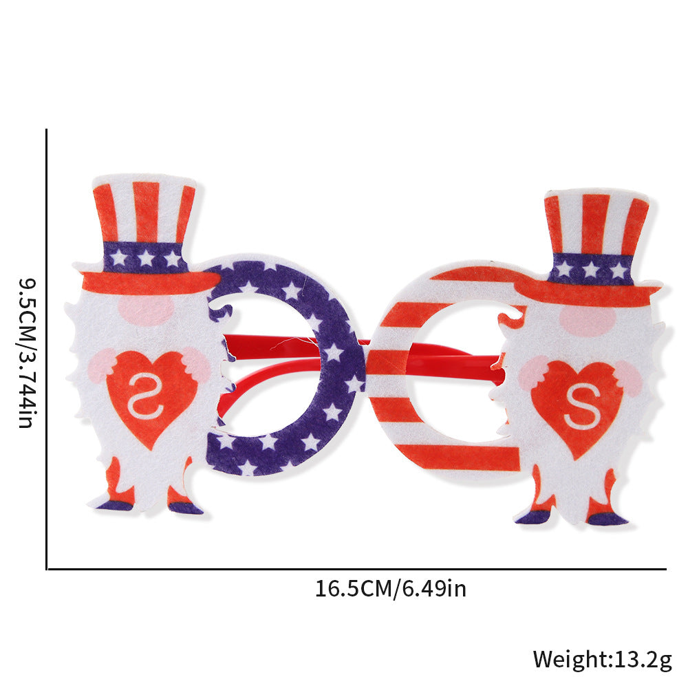 Unisex nan novelty hand-shaped patriotic party eye glasses with finger-frame design Kalsten