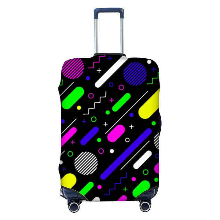 Unisex nan elastic luggage cover with geometric design, stretchable polyester-spandex fabric, zipper opening and non-slip inner securement for trolley Kalsten