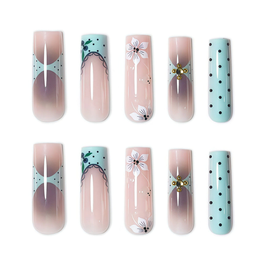 Artistic Long Length Press-On Nail Art Kalsten