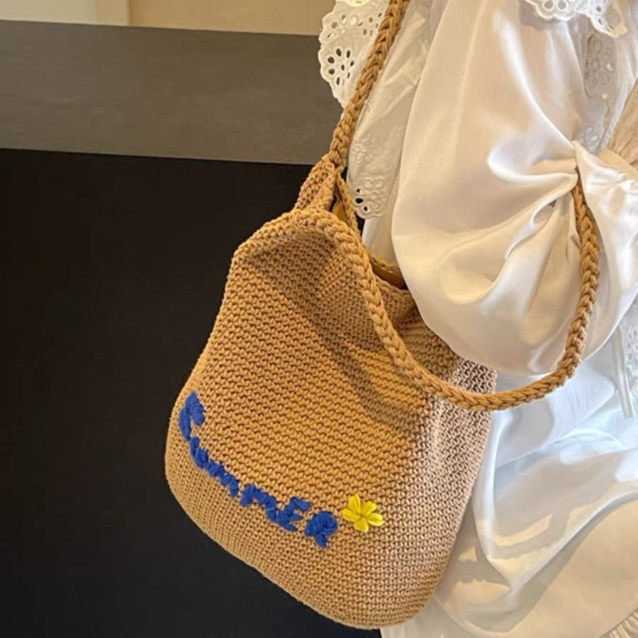 Handcrafted cotton bag with cheerful summer motif Kalsten