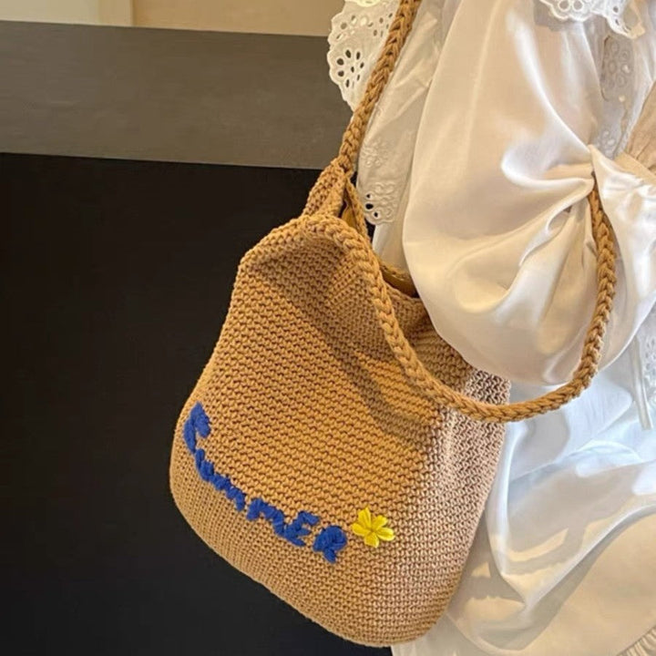 Handcrafted cotton bag with cheerful summer motif Kalsten