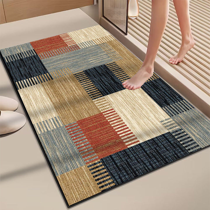Elegant Marble-Themed Bath Mat Kalsten