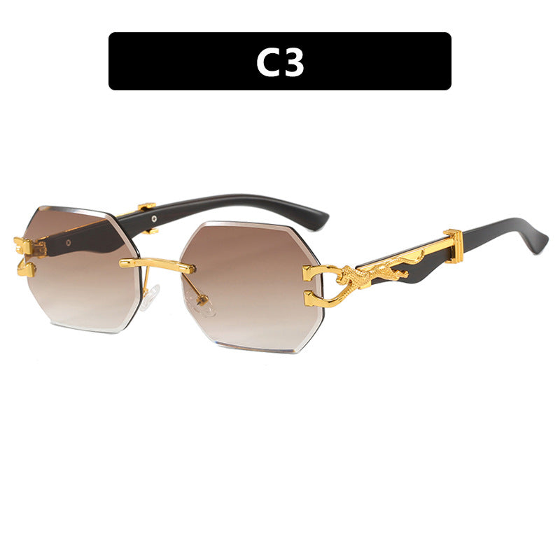 Women's fashionable sunglasses with extravagant octagonal design and golden accents Kalsten