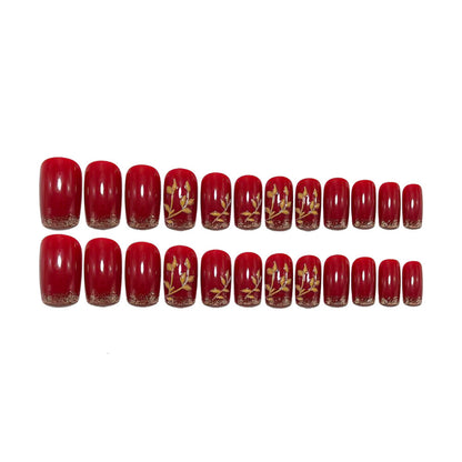 Artificial nails with elegant leaf designs Acalora