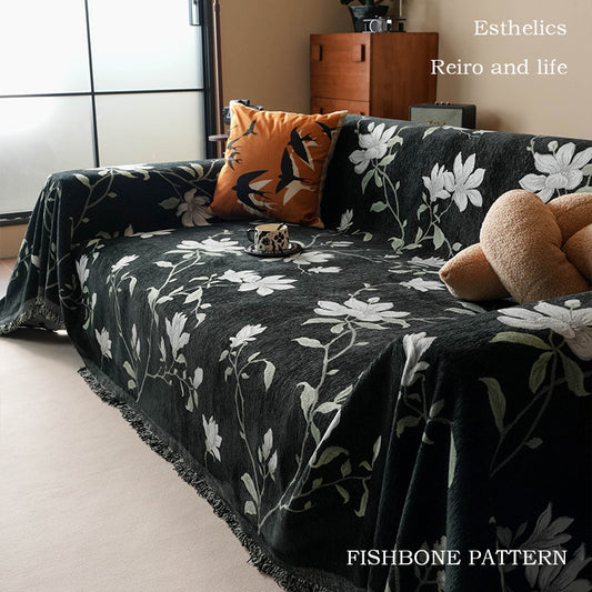 Floral Patterned Sofa Throw Cover