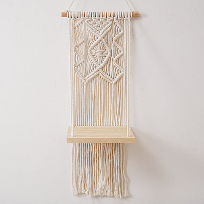 Macramé Wall Hanging Planter Shelf Acalora