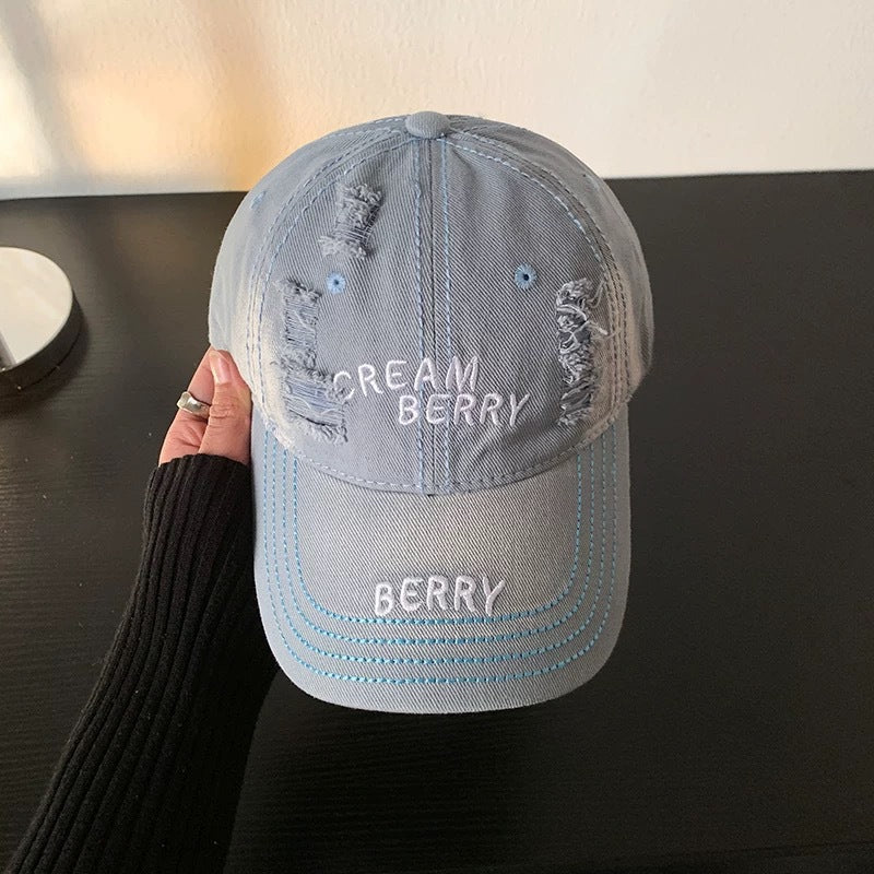 Women's Distressed Denim Baseball Hat Kalsten
