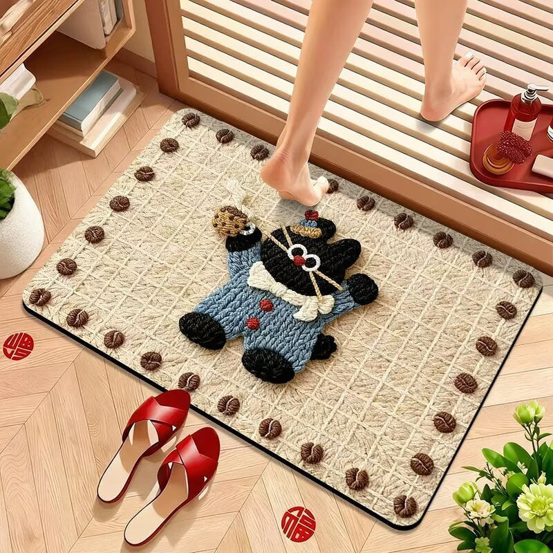 Cute Puppy-Themed Plush Bath Mat Acalora