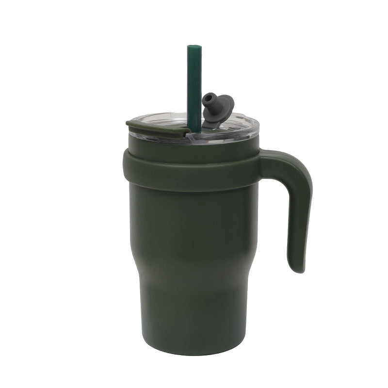 Unisex Insulated Reusable Cup with Flexible Straw and Convenient Handle Kalsten