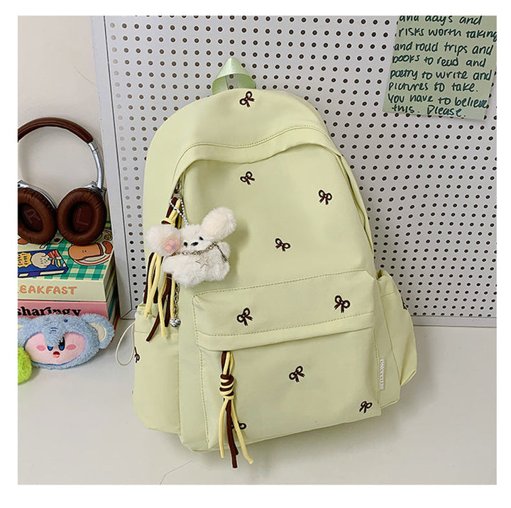 Charming Embroidered School Backpack