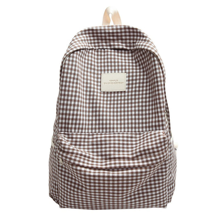 Checked Design Casual School Backpack Kalsten