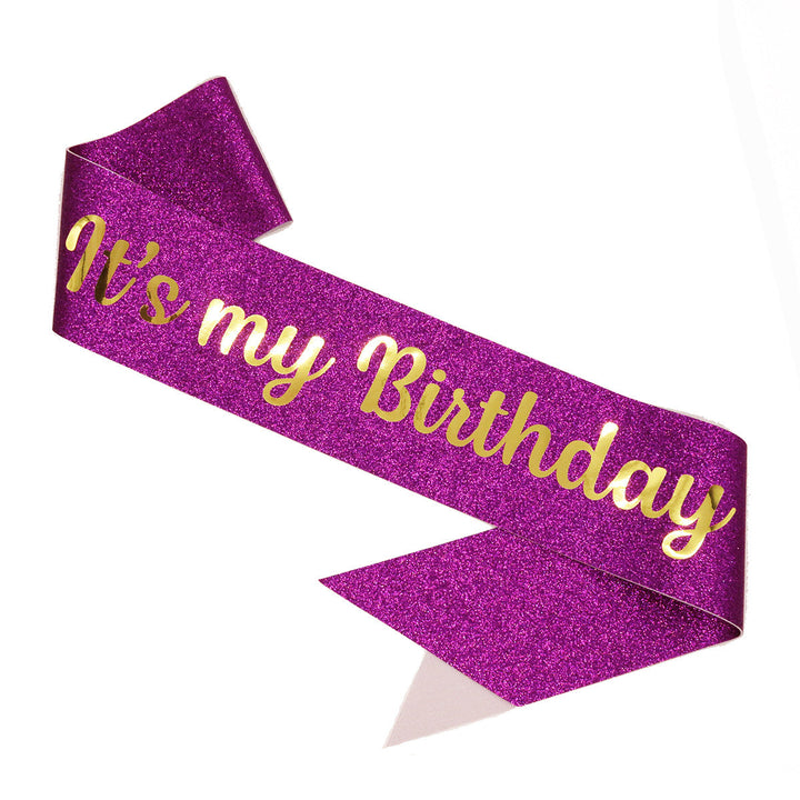 Ladies Festive Birthday Band with Glitter Design Kalsten