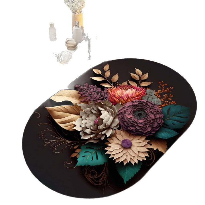 Floral Art Bath Rug Kalsten