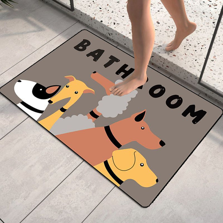 Cartoon Dog-Themed Bath Mat Kalsten