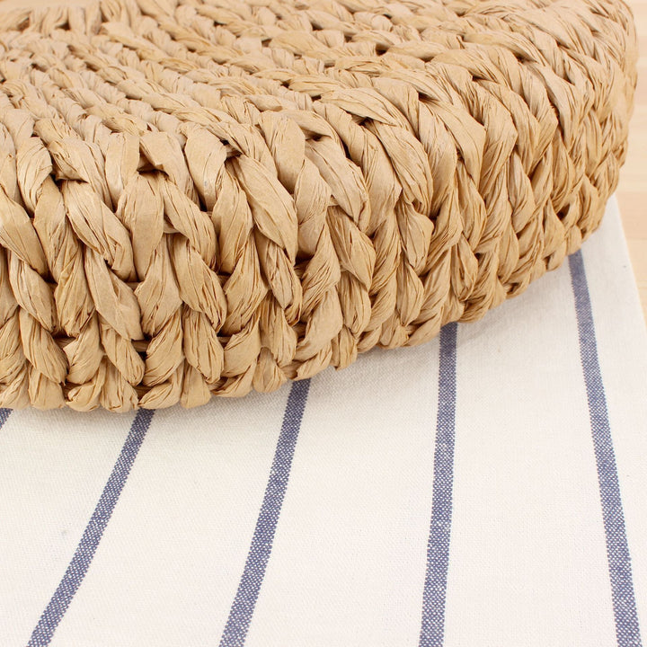 Handbag Made of Natural Bast with Creative Round Handle Kalsten