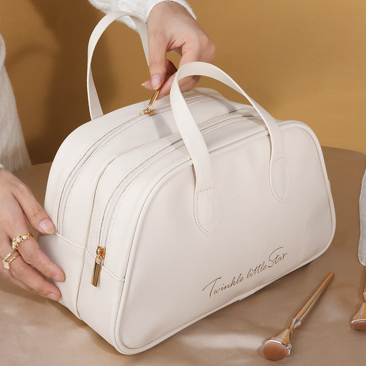 Cosmetic Organizer Bag With Double Zipper And Elegant Carry Handle Kalsten